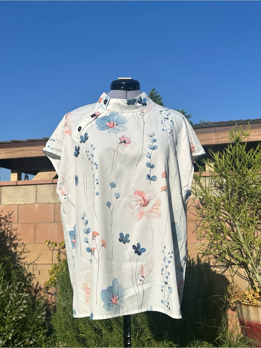 Emery Rose Size XL Plain Batwing Sleeve Vacation Style Summer Blouse